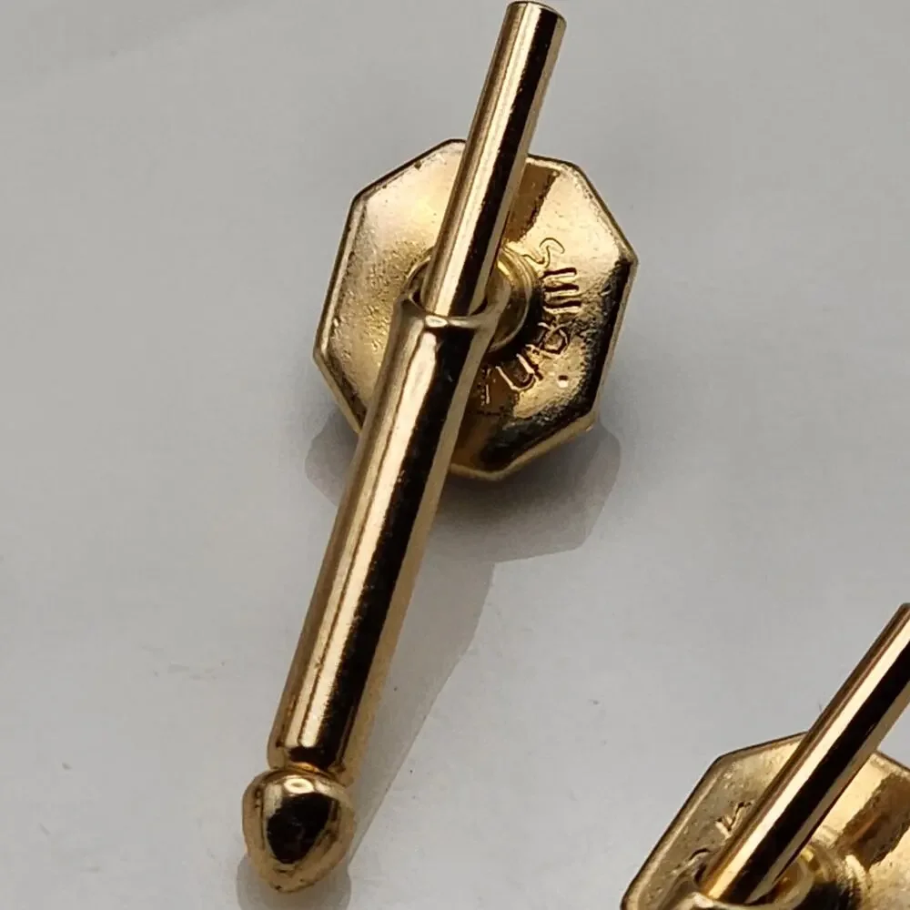18K Gold Plated Antique Vintage Swank Abalone Tuxedo Shirt Studs